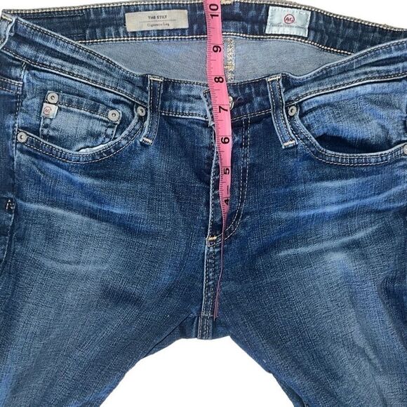 AG Adriano Goldschmied The Stilt Cigarette Leg Medium Wash Denim Jeans sz 27R - Picture 7 of 8